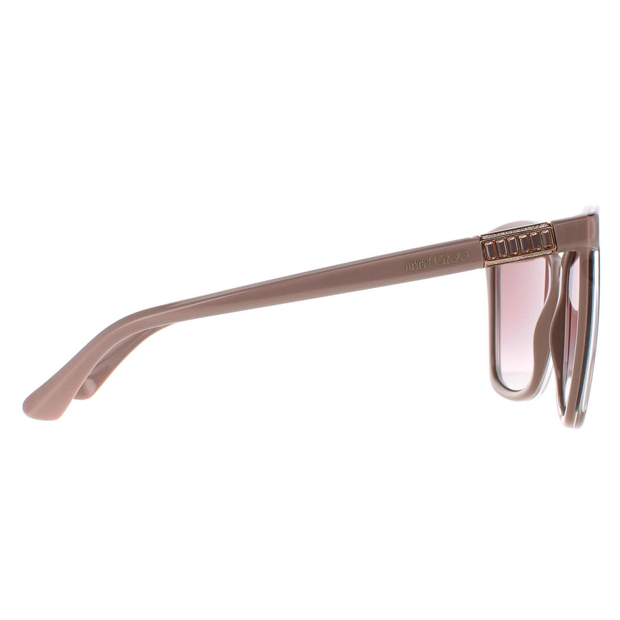 Jimmy Choo Sunglasses ALI/S FWM NQ Nude Brown Silver Mirror