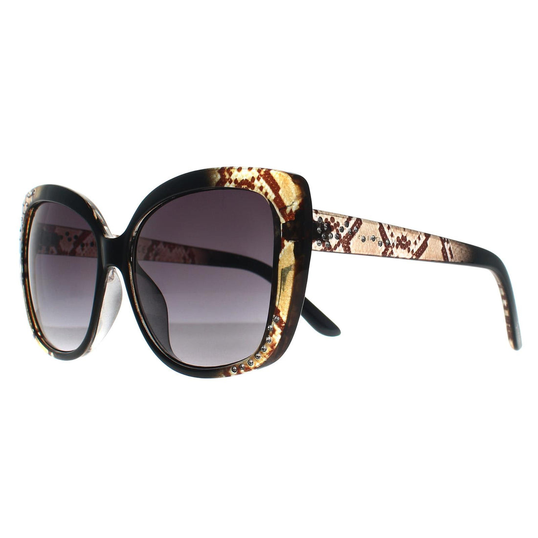 Guess Sunglasses GF0383 05B Black Fade Snakeskin Smoke Grey Gradient