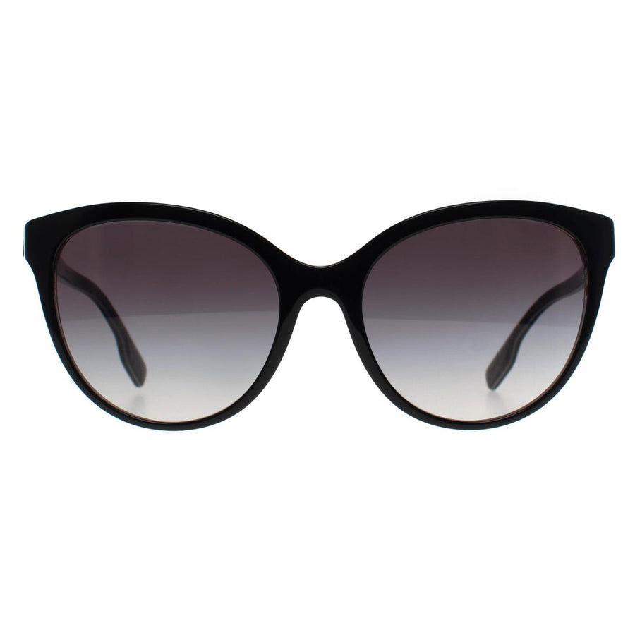 Burberry Sunglasses BE4365 Betty 3977/8G Black on Crystal TB Print Grey Gradient