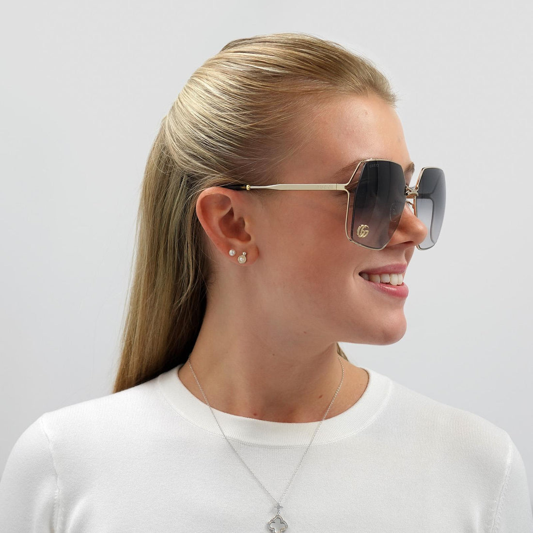 Gucci Sunglasses GG0817S 006 Gold Grey Gradient