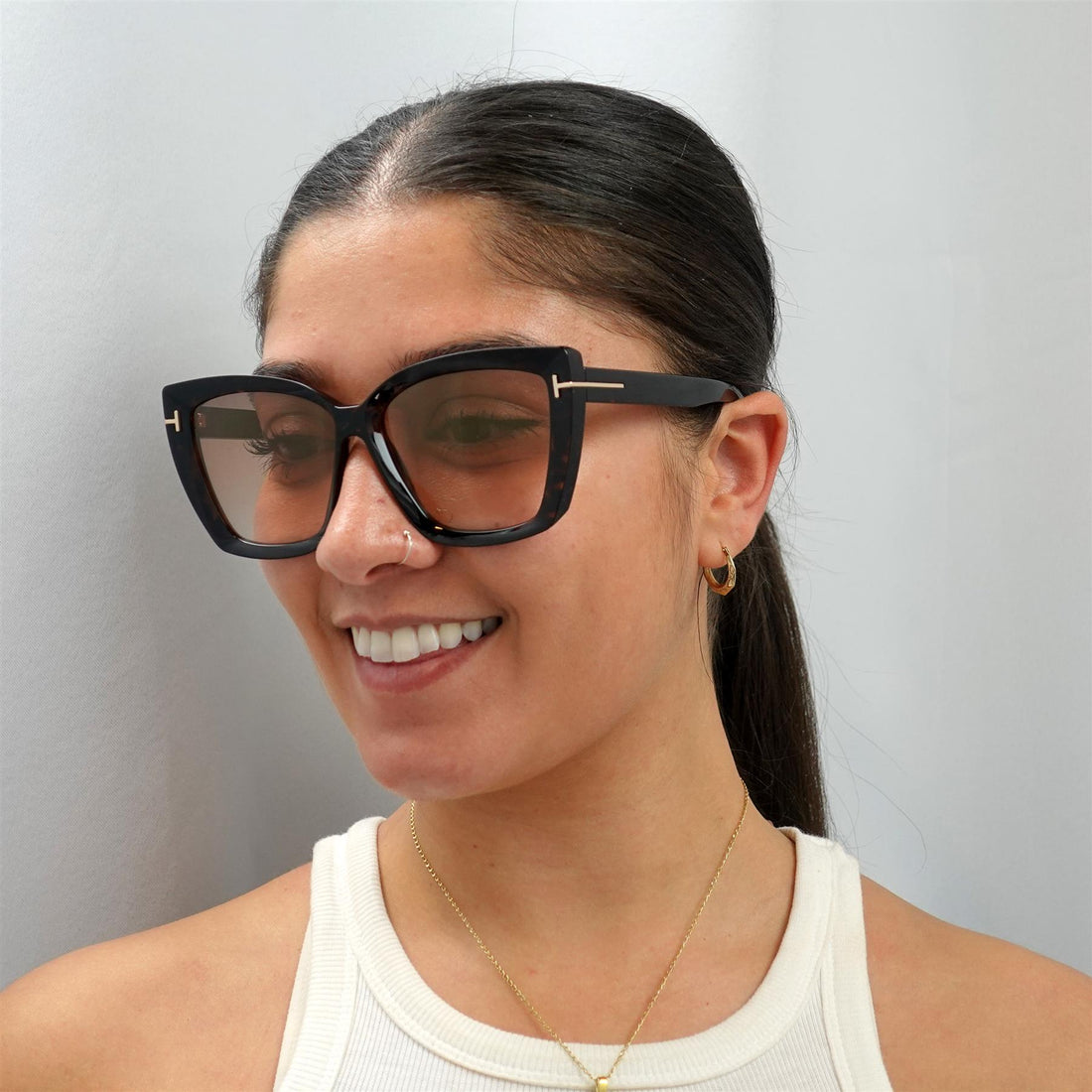 Tom Ford Sunglasses Scarlet FT0920 52G Dark Havana Brown Mirror