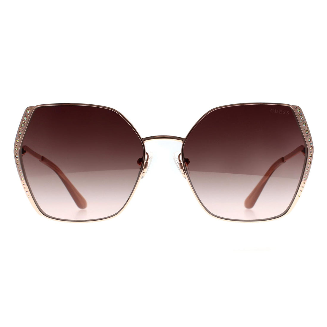 Guess Sunglasses GU7843 28Z Shiny Rose Gold Brown Gradient