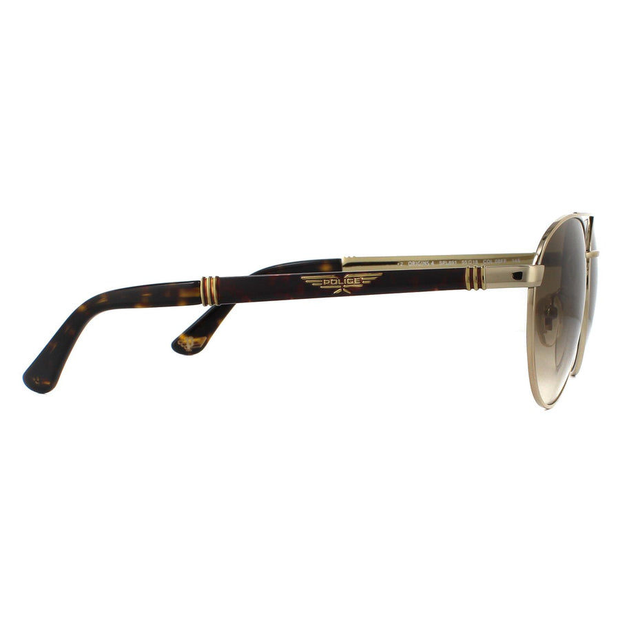 Police Sunglasses SPL891 Origins 4 08FF Shiny Grey Gold Brown Gradient
