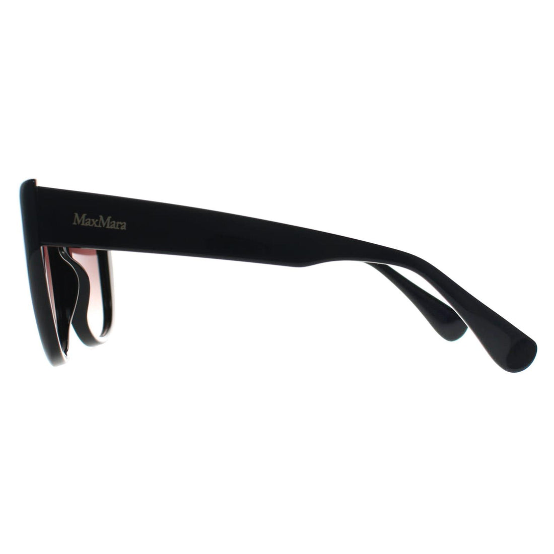 Max Mara Sunglasses MM0040 Logo 11 01B Shiny Black Smoke Grey Gradient