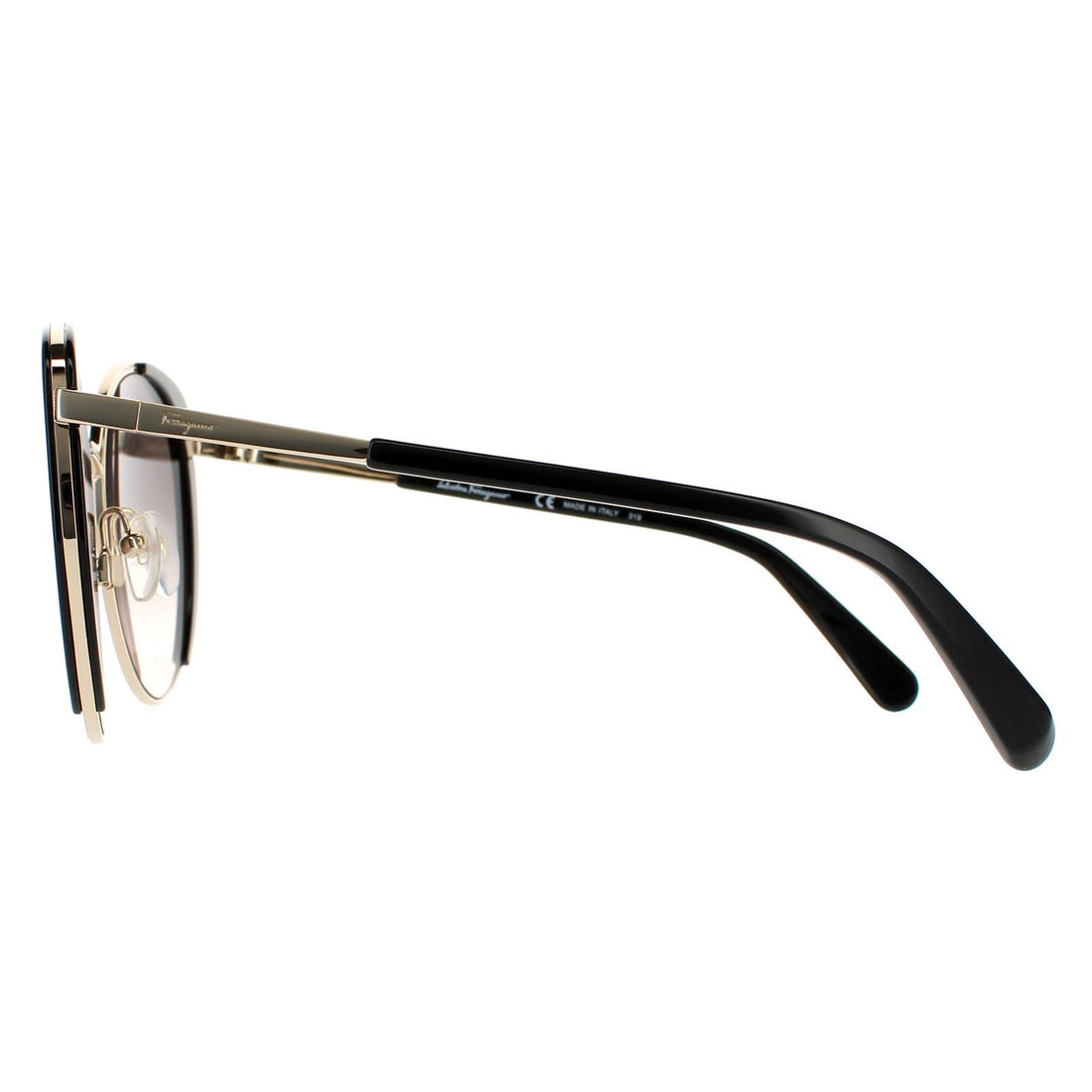Salvatore Ferragamo Sunglasses SF207S 733 Light Gold Black Grey Gradient