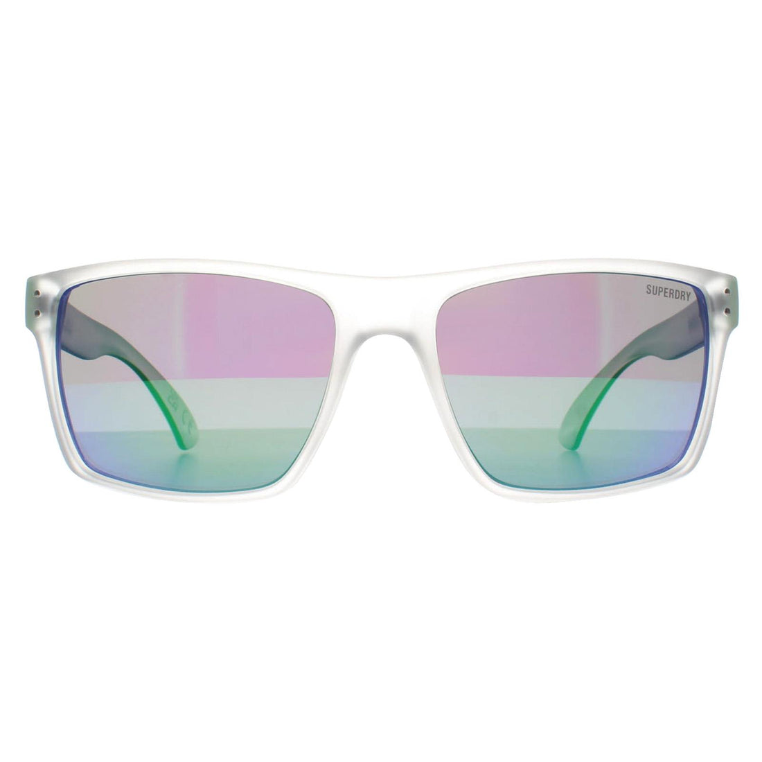 Superdry Sunglasses Kobe 183 Crystal and Green Green Mirror