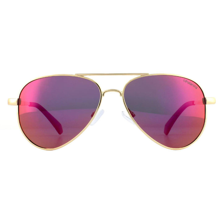 Polaroid Kids Sunglasses 8015/N/NEW J5G AI Gold Pink Mirror Polarized