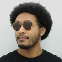 Ray-Ban Sunglasses Round Fleck 2447 1160 Tortoise & Gold Brown