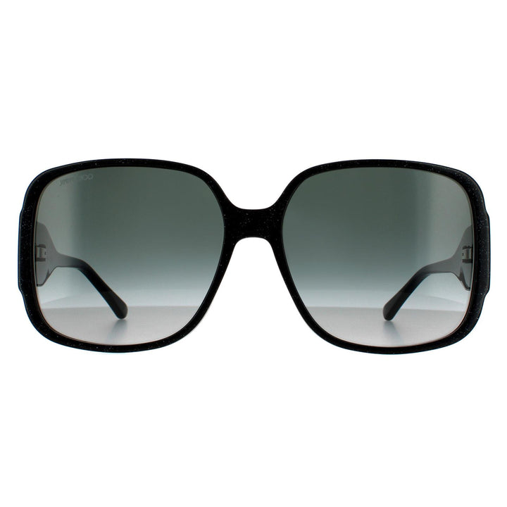 Jimmy Choo Sunglasses TARA/S DXF 9O Black Glitter Dark Grey Gradient