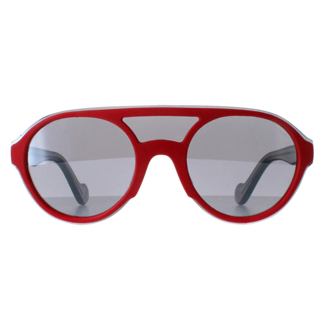 Moncler Sunglasses ML0052 66C Shiny Red and Grey Transparent Grey Mirror