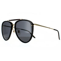 Gucci Sunglasses GG0672S 001 Shiny Black and Gold Grey