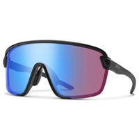 Smith Sunglasses Bobcat 003 G0 Matte Black ChromaPop Low Light Rose Blue Mirror