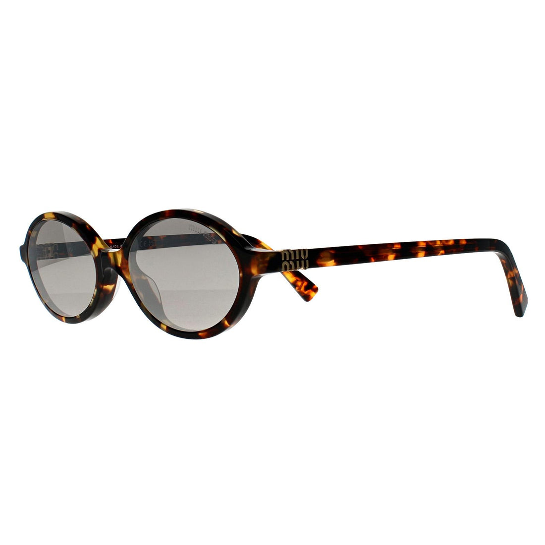 Miu Miu Sunglasses MU 04ZS VAU07F Honey Havana Light Grey Silver Mirror