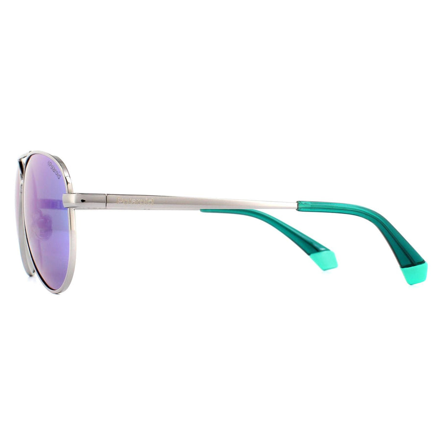 Polaroid Kids Sunglasses PLD 8015/N/NEW 6LB 5Z Ruthenium Grey Green Mirror Polarized