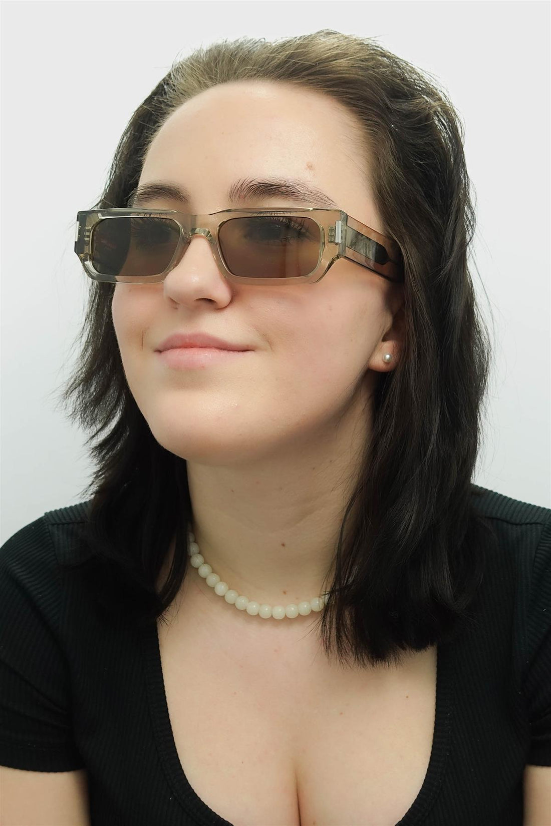 Saint Laurent Sunglasses SL660 004 Transparent Beige Brown