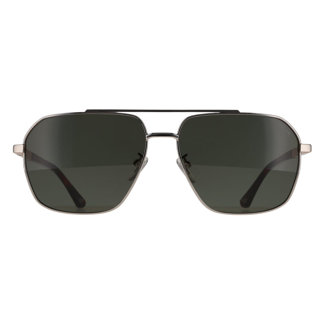 Police Sunglasses SPLQ85 New Crossroads 4 0579 Shiny Palladium Green