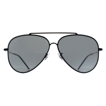 Ray-Ban Sunglasses RB0101S Aviator Reverse 002/GS Black Silver Mirror
