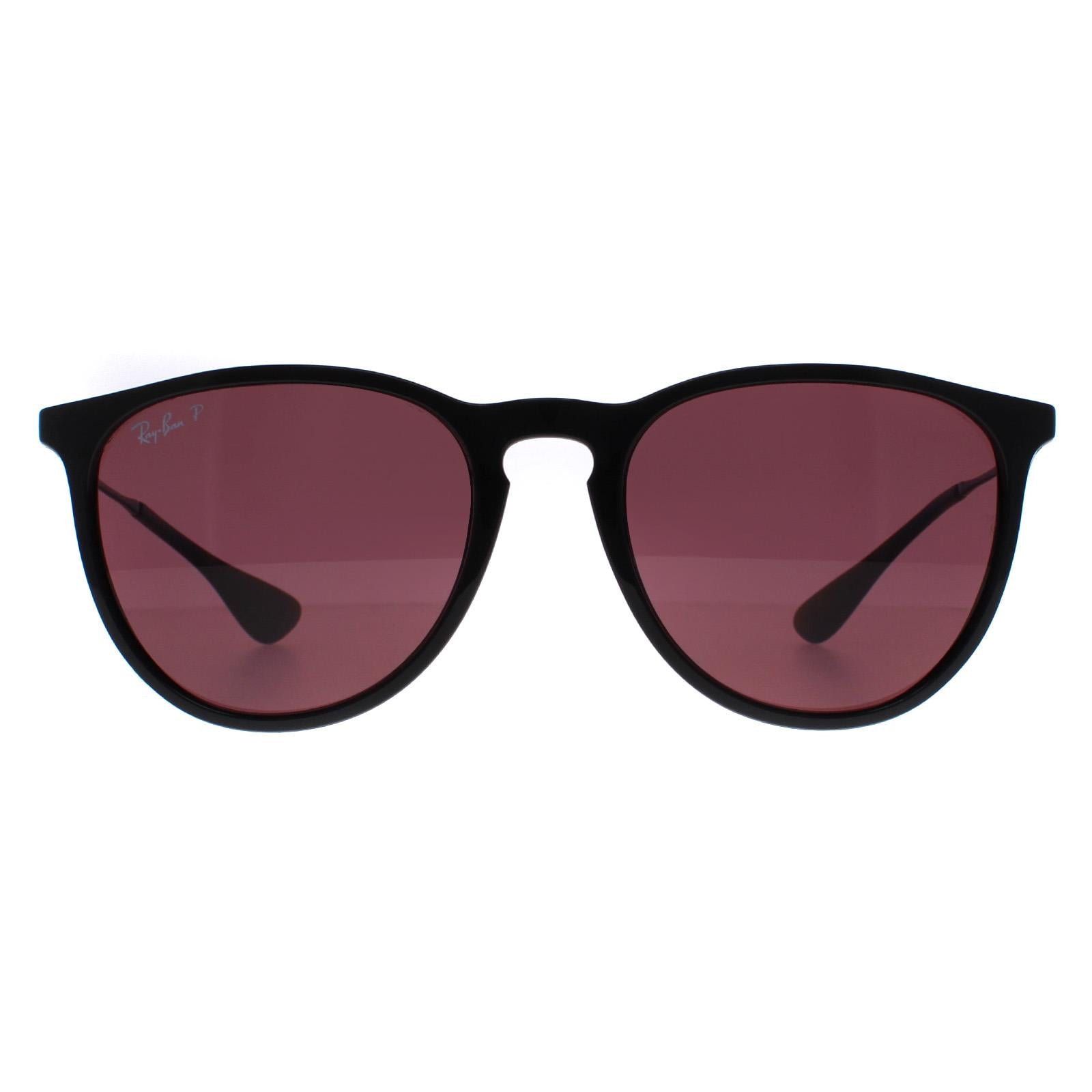 Ray-Ban Erika 4171 601/5Q Black Violet Mirror Polarized Sunglasses
