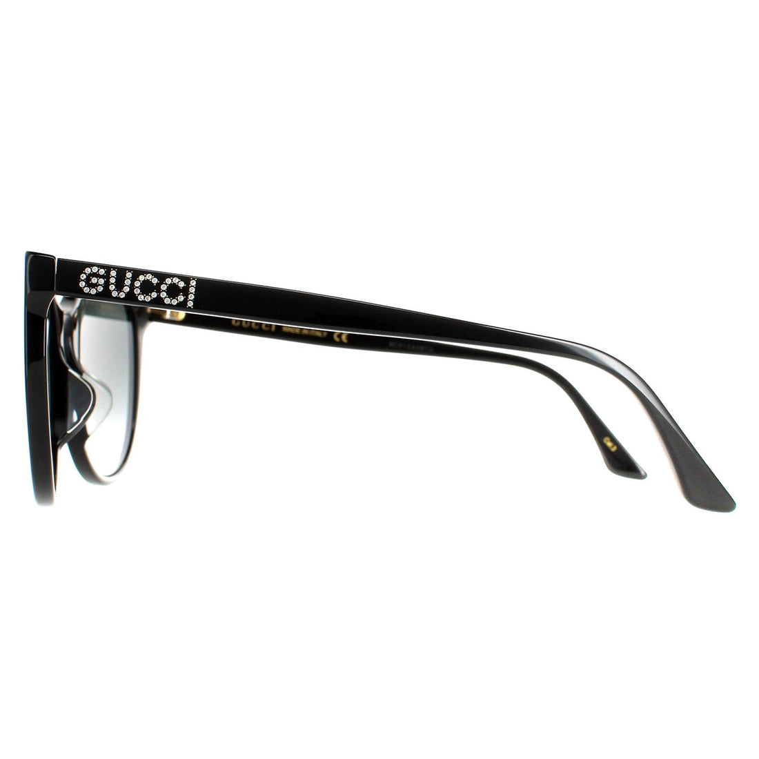 Gucci Sunglasses GG0729SA 001 Shiny Black Grey Gradient