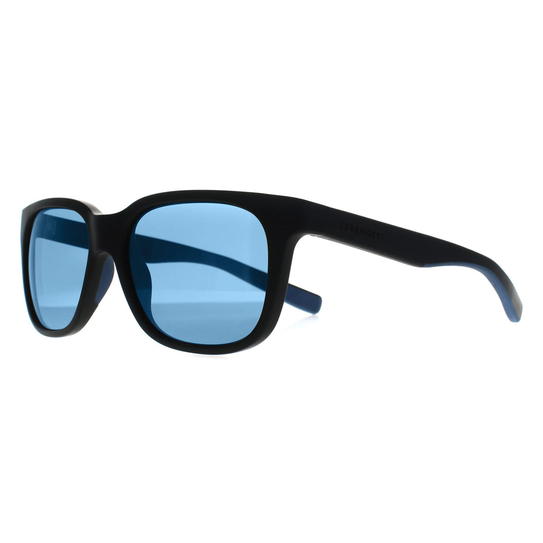 Serengeti Sunglasses Egeo 8679 Sanded Black Blue Rubber Blue Mineral Polarized 555nm
