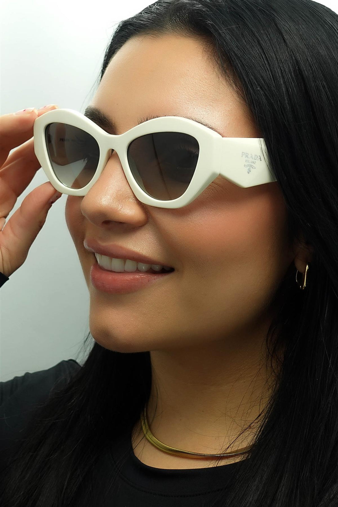 Prada Sunglasses PR07YS 142130 White Grey Gradient