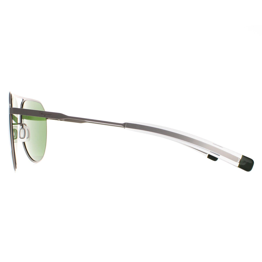 Salvatore Ferragamo Sunglasses SF219S 032 Matte Light Ruthenium Green