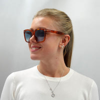 Tom Ford Sunglasses Amarra FT0502 53W Blonde Havana Gradient Blue