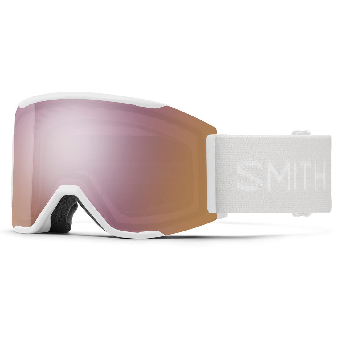 Smith Ski Goggles Squad Mag 0OZ M5 White Vapor ChromaPop Everyday Rose Gold Mirror & CP Storm Rose Flash