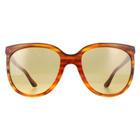 Ray-Ban Cats 1000 RB4126 Sunglasses Striped Brown Brown Silver Mirror