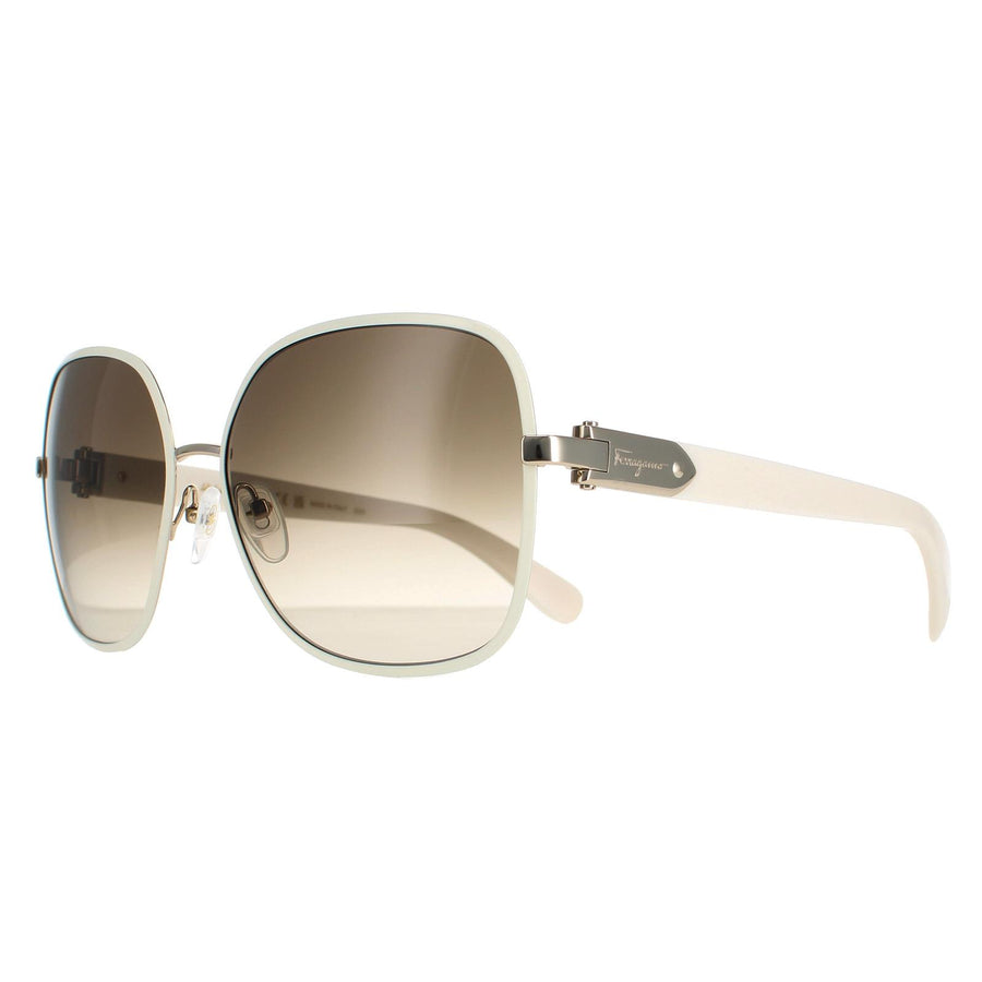 Salvatore Ferragamo Sunglasses SF150S 721 Light Gold Ivory Brown