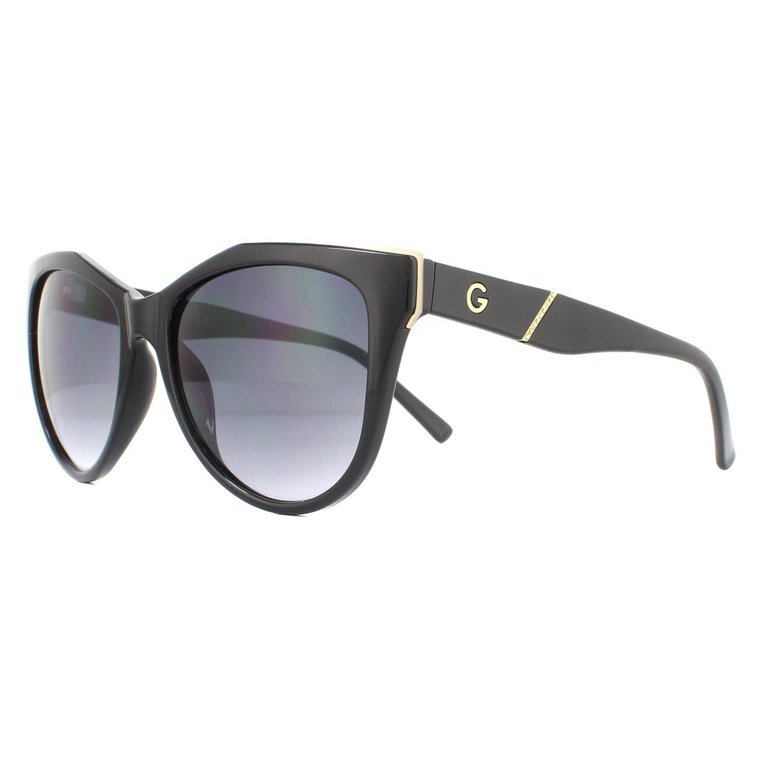 Guess Sunglasses GG1160 01B Shiny Black Smoke Gradient