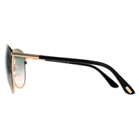 Tom Ford Sunglasses Penelope FT0320 28B Black and Gold Blue to Peach Gradient