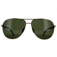 Porsche Design P8651 Sunglasses Gold / Green Grey Polarized