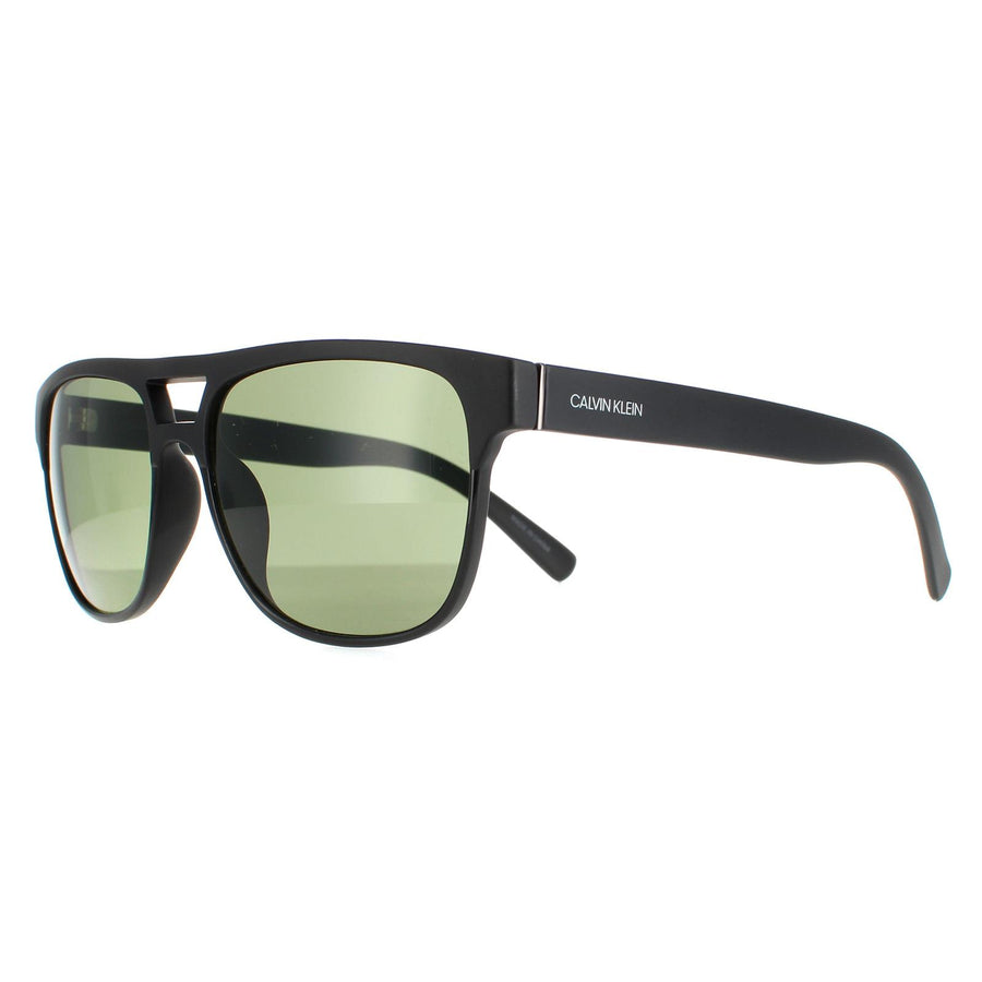 Calvin Klein Sunglasses CK20523S 001 Matte Black Solid Green G15