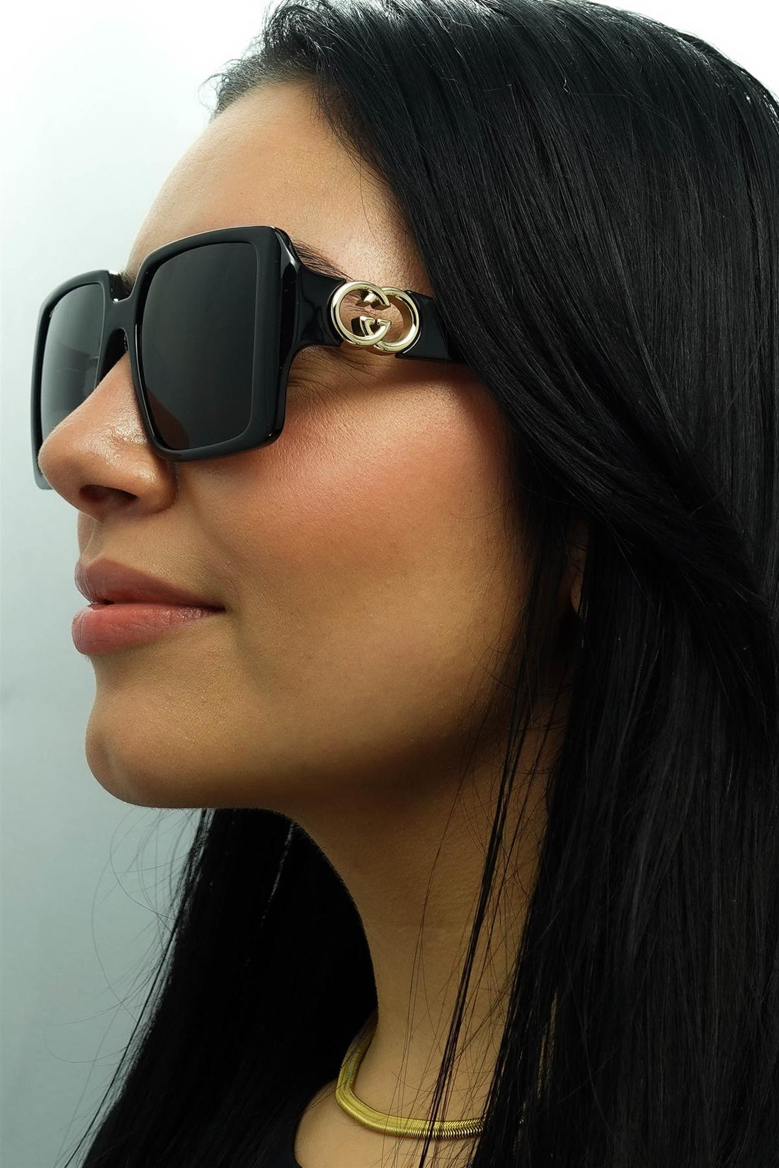 Gucci Sunglasses GG1692S 001 Black with Gold Grey