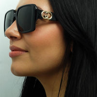 Gucci Sunglasses GG1692S 001 Black with Gold Grey