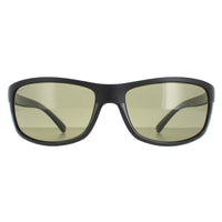 Serengeti Bormio Sunglasses Satin Shiny Black Green Polarized 555nm PhD 2.0