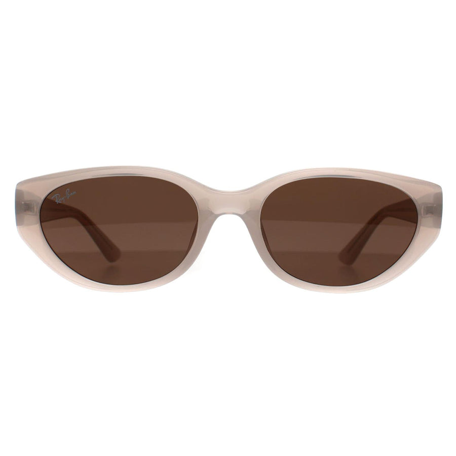 Ray-Ban Sunglasses Bio-Based RB4457D Polished Opal Beige Frame Dark Brown Lenses Ray-Ban RB4457D Sunglasses | Free Shipping | EZContacts.com main image 3