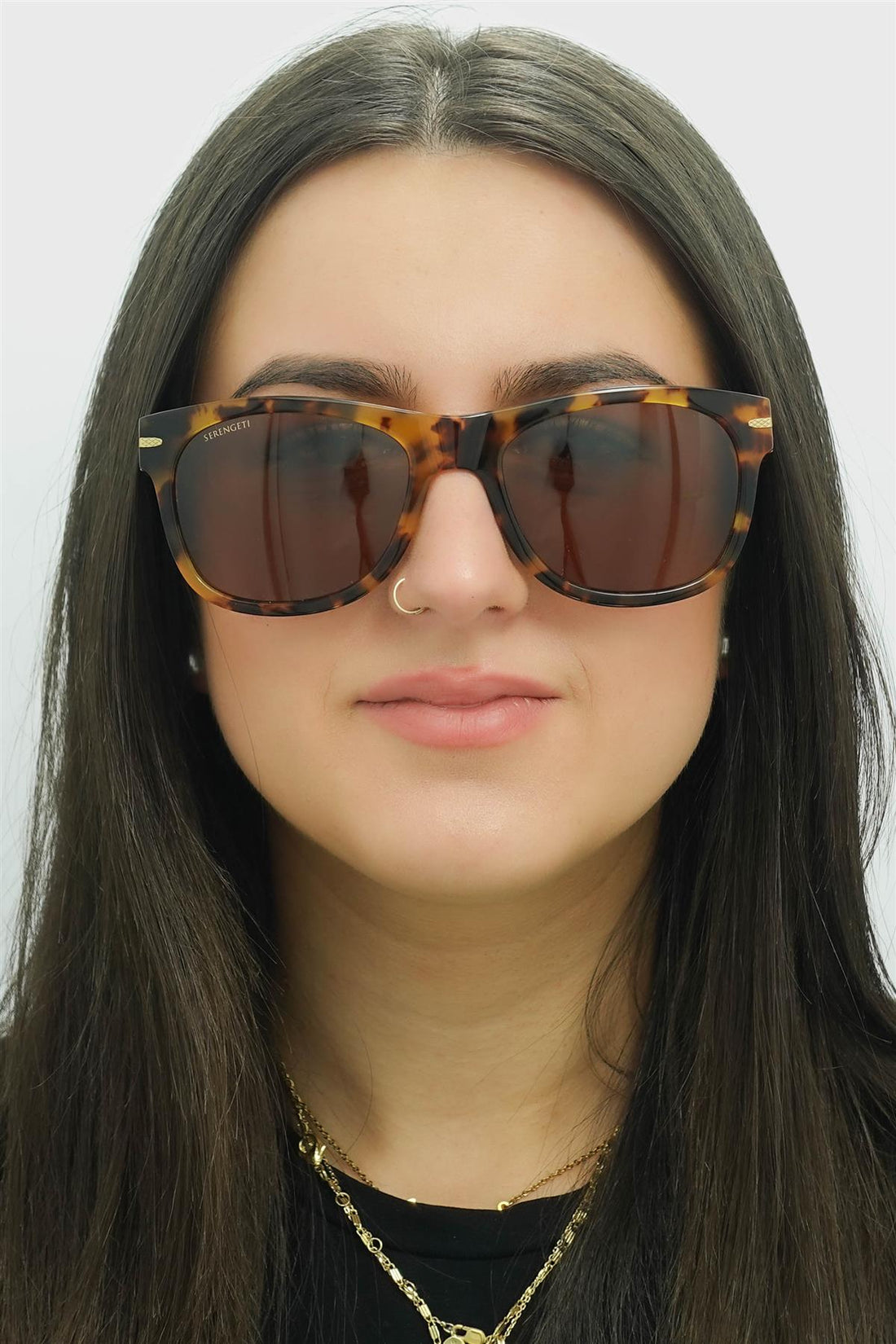 Serengeti Sunglasses Foyt Large SS550002 Shiny Tortoise Havana Mineral Polarized 555nm Green
