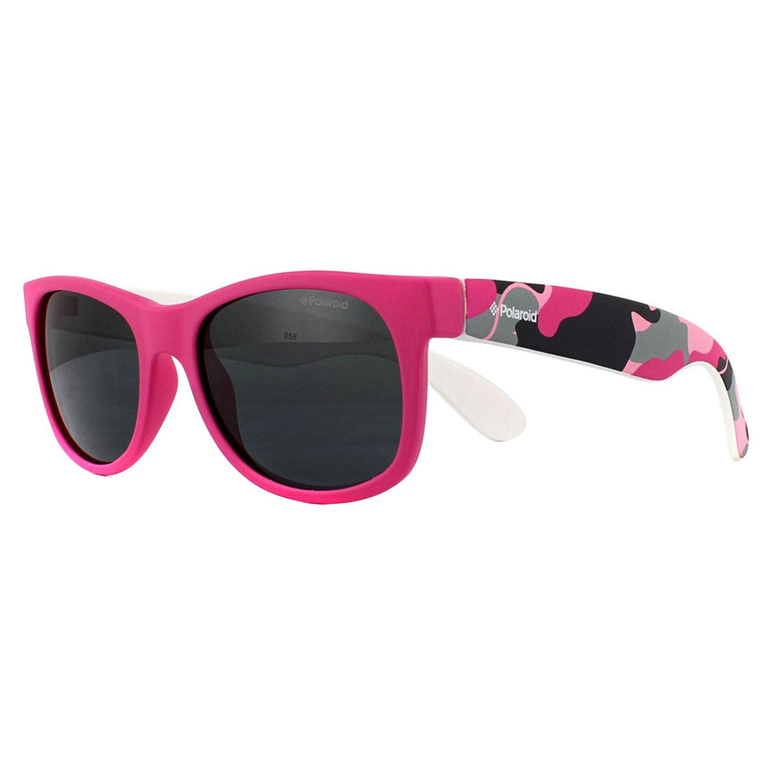 Polaroid Kids Sunglasses P0300 TCS Y2 Pink Camo Grey Polarized