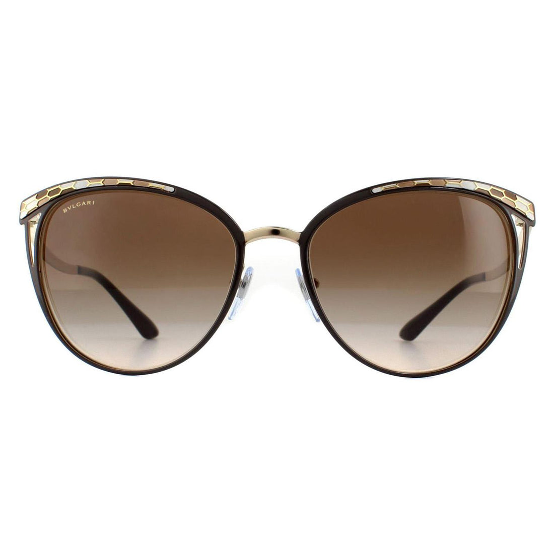 Bvlgari BV6083 Sunglasses Brown & Pale Gold / Brown Gradient