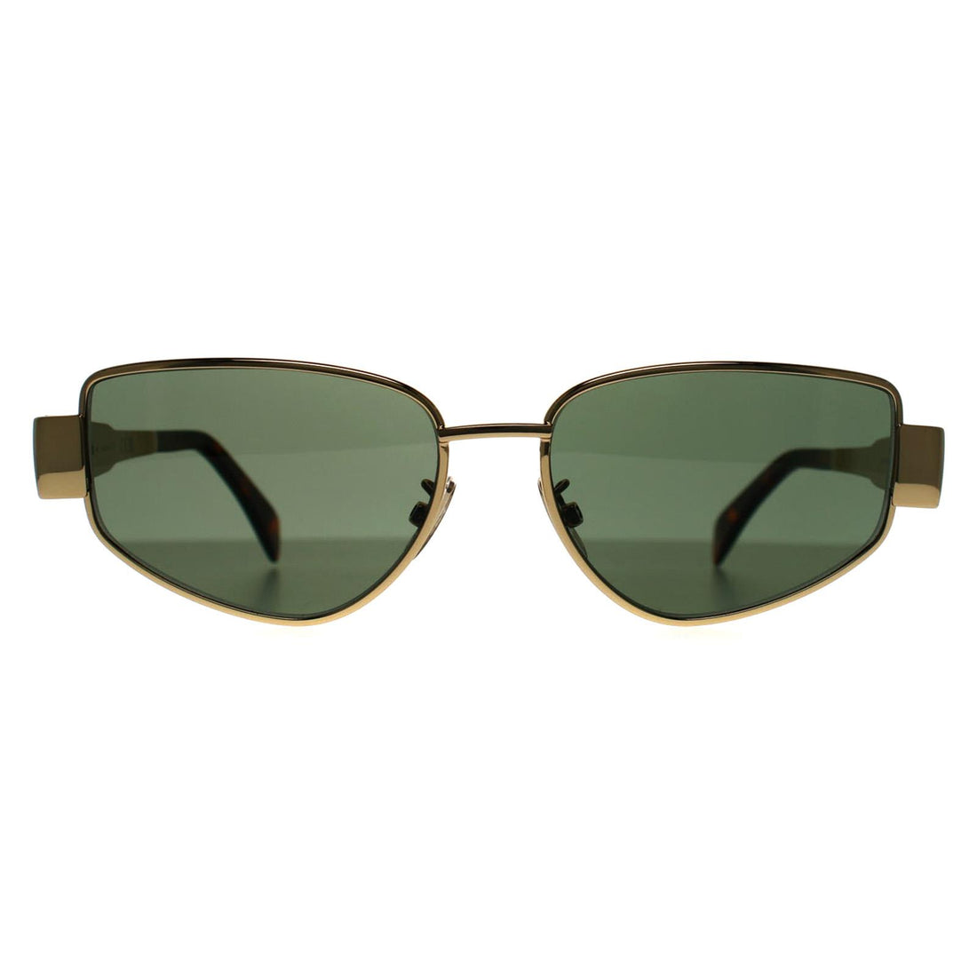 Celine Sunglasses Metal Triomphe CL40293U 30N Shiny Endura Gold Green