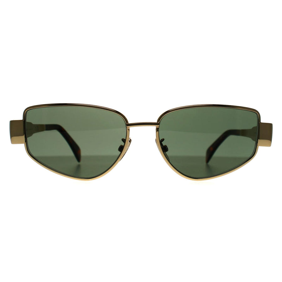 Celine Sunglasses Metal Triomphe CL40293U 30N Shiny Endura Gold Green
