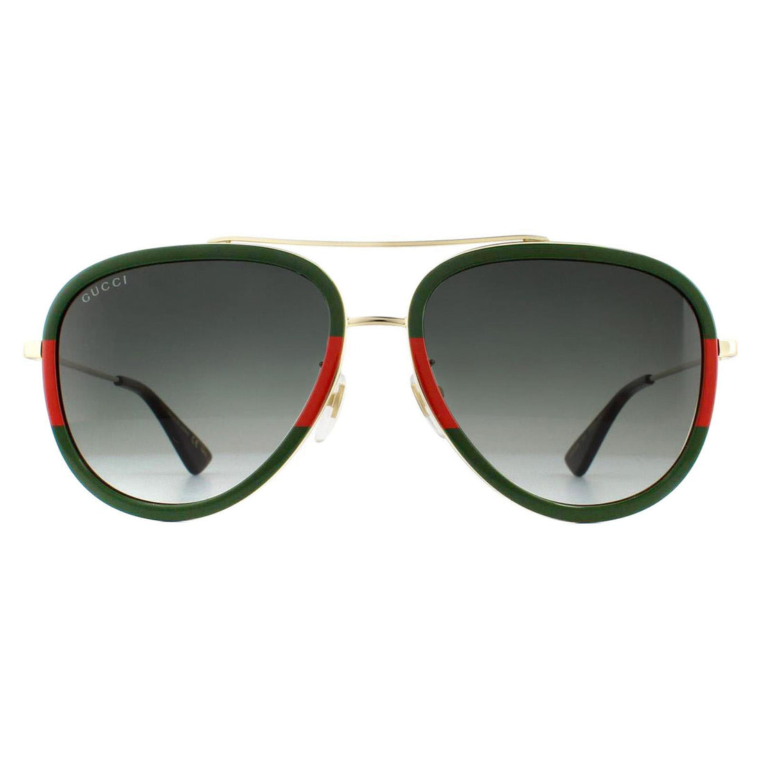 Gucci GG0062S Sunglasses Gold Green Red / Green Gradient