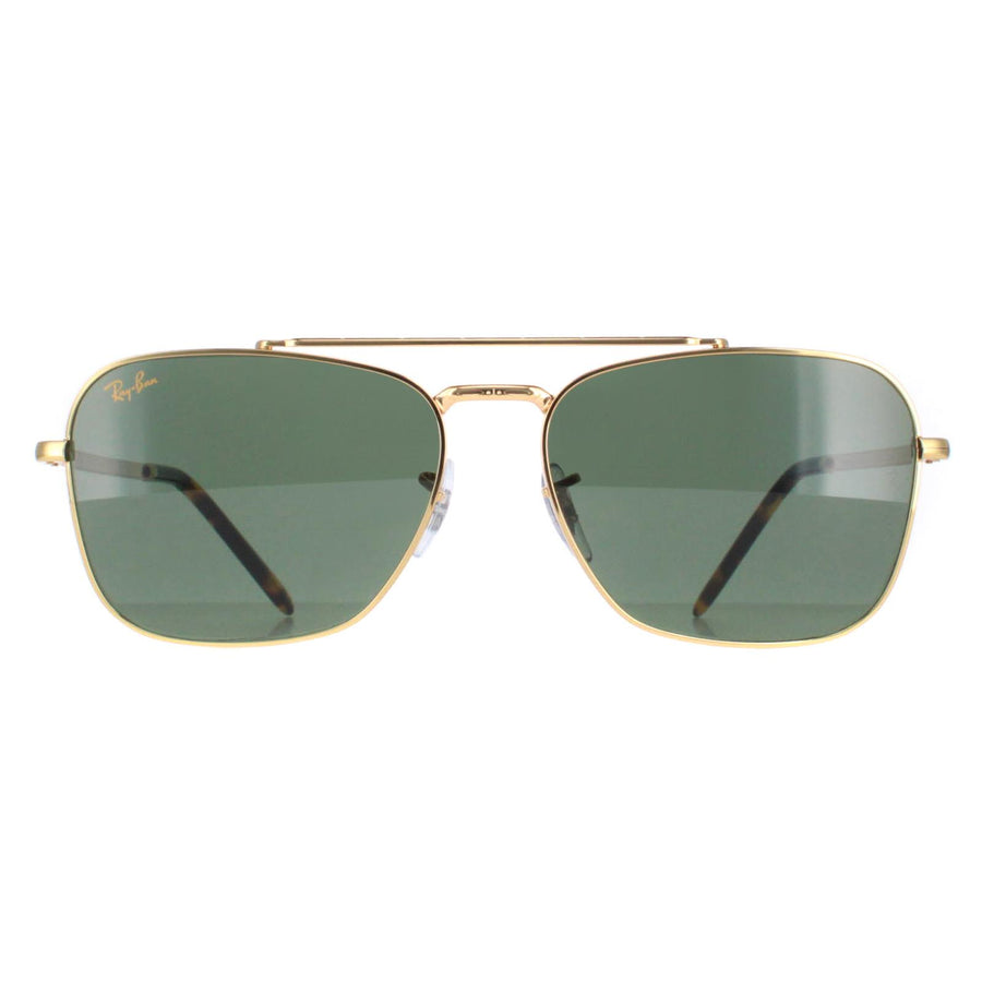 Ray-Ban RB3636 New Caravan Sunglasses Gold Green 55