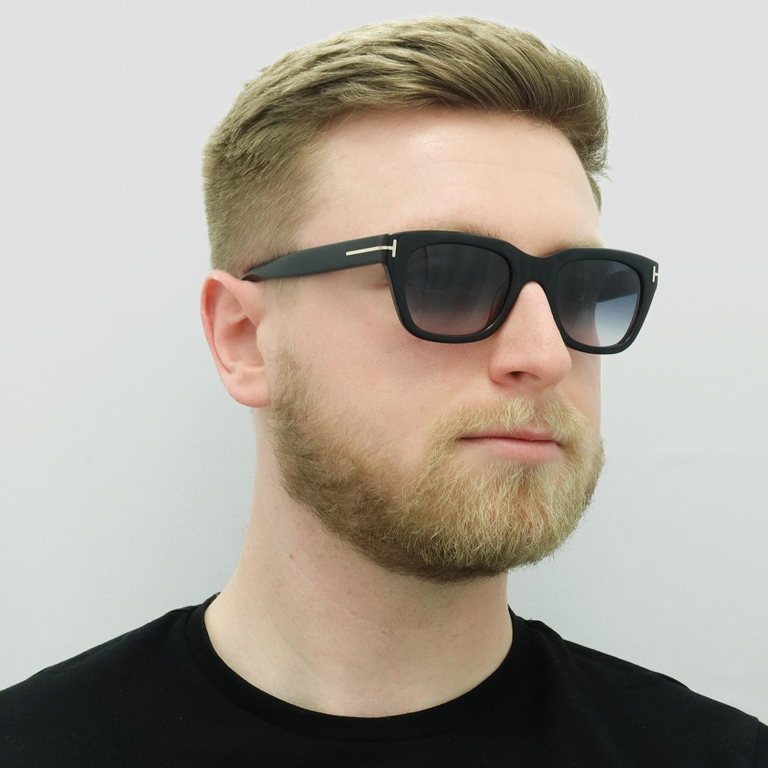 Tom Ford Sunglasses 0237 Snowdon 05B Black & Brown Smoke Grey Gradient 50mm