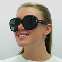 Tom Ford Sunglasses Georgia 02 FT1011 01B Shiny Black Smoke Gradient