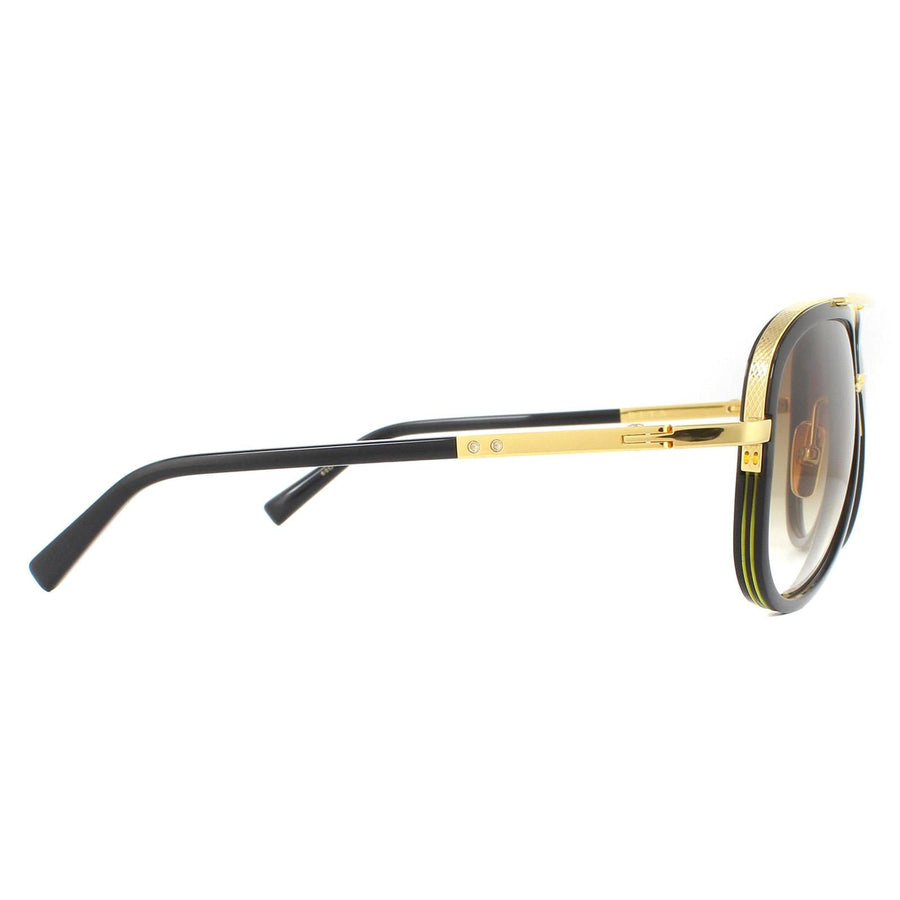 Dita Sunglasses Mach Two B Black and Shiny 18K Gold Brown Gradient