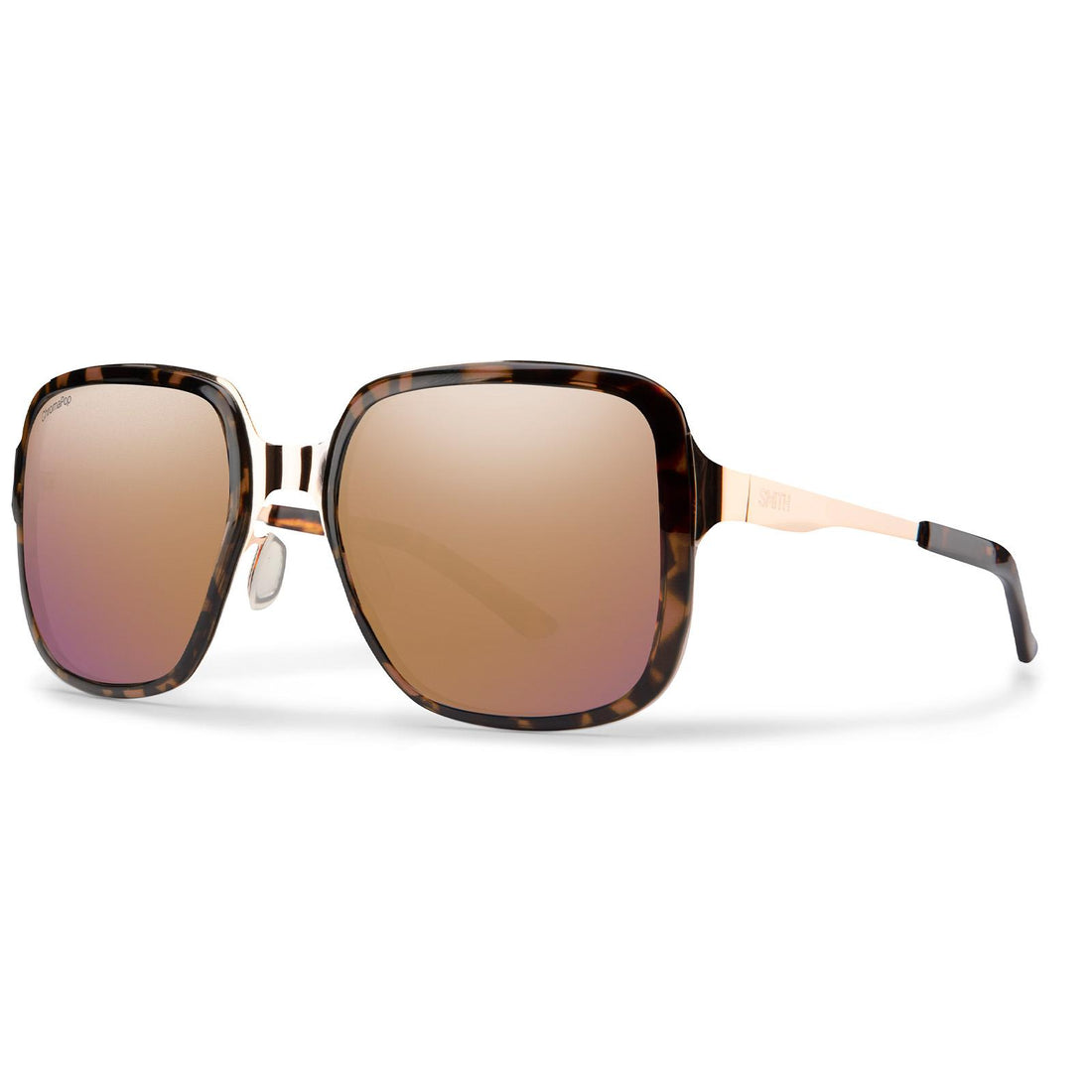 Smith Sunglasses Aveline WR9 9V Havana Brown ChromaPop Polarized Rose Gold Mirror