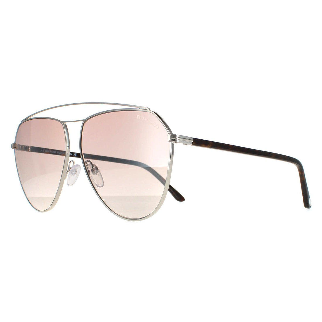 Tom Ford Sunglasses Binx FT0681 16G Silver Havana Brown Silver Gradient Mirror